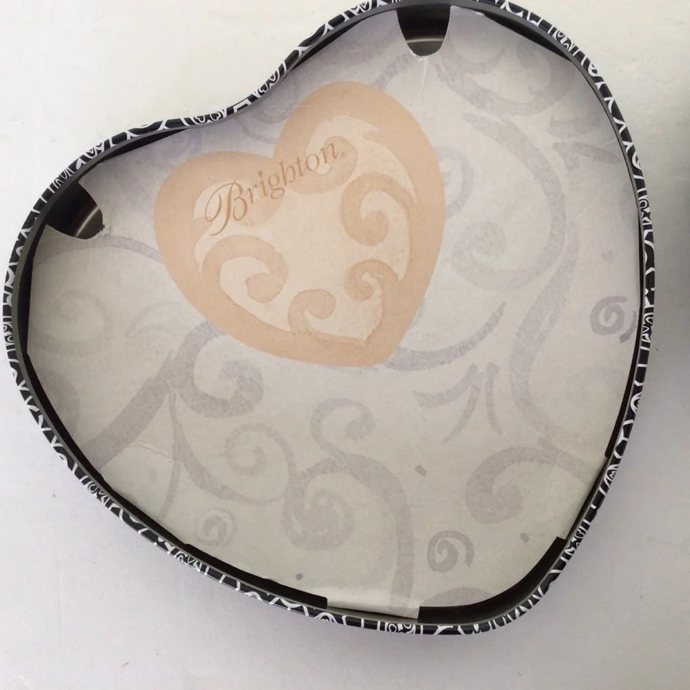 BRIGHTON LARGE BLACK WHITE JEWELRY TIN LARGE SIZE